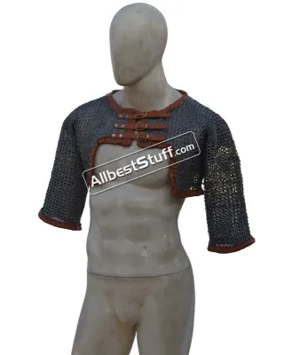 8 mm Flat Riveted with Solid Rings Chainmail Half Sleeve Voider